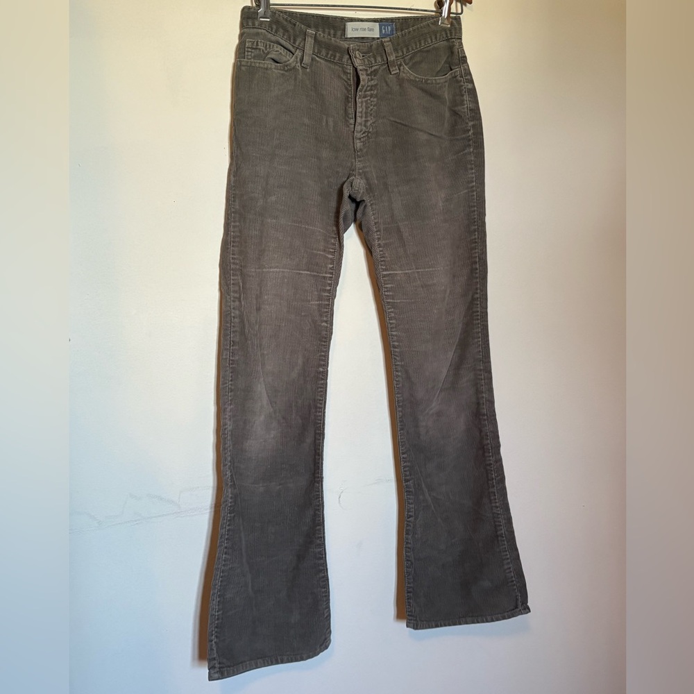 Vintage GAP Women's Dark Green Flare Corduroys